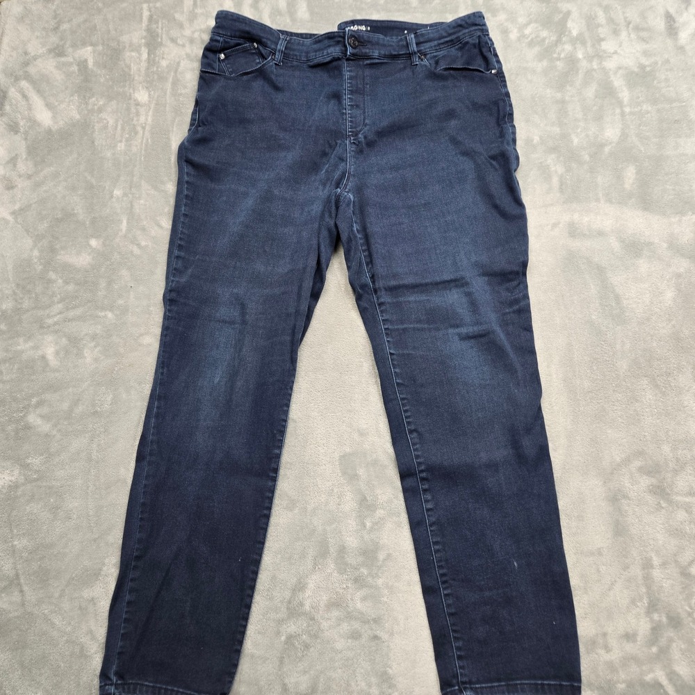 Chicos Platinum Jegging Dark Indigo Blue Stretch Denim Pants Womens Size 3 38x30